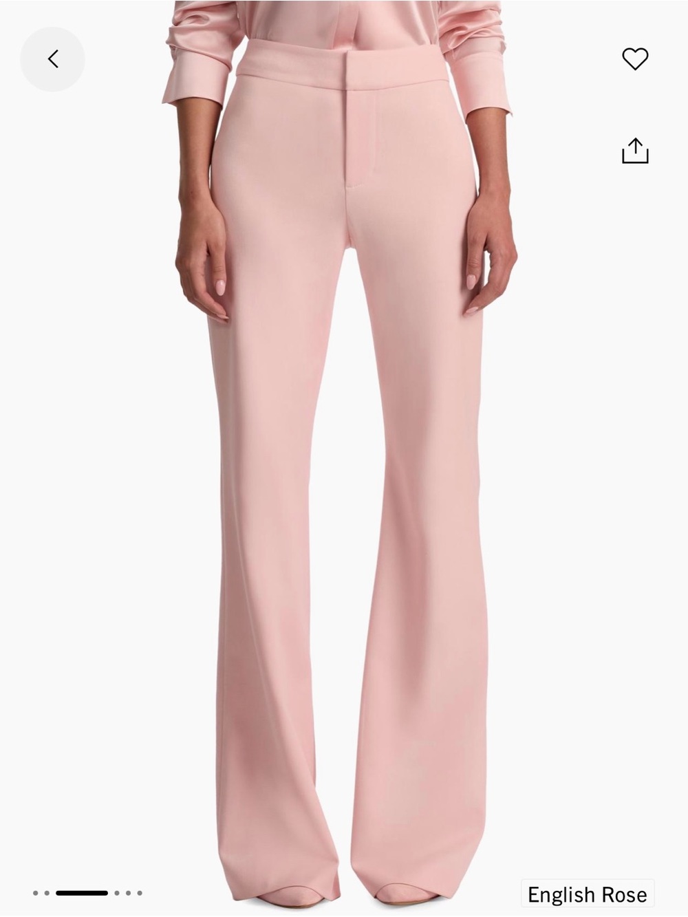 Alice + Olivia Mid-Rise Andrew Boot Cut Slim Pink Wide-Leg Trouser Size 10 - Picture 4 of 6